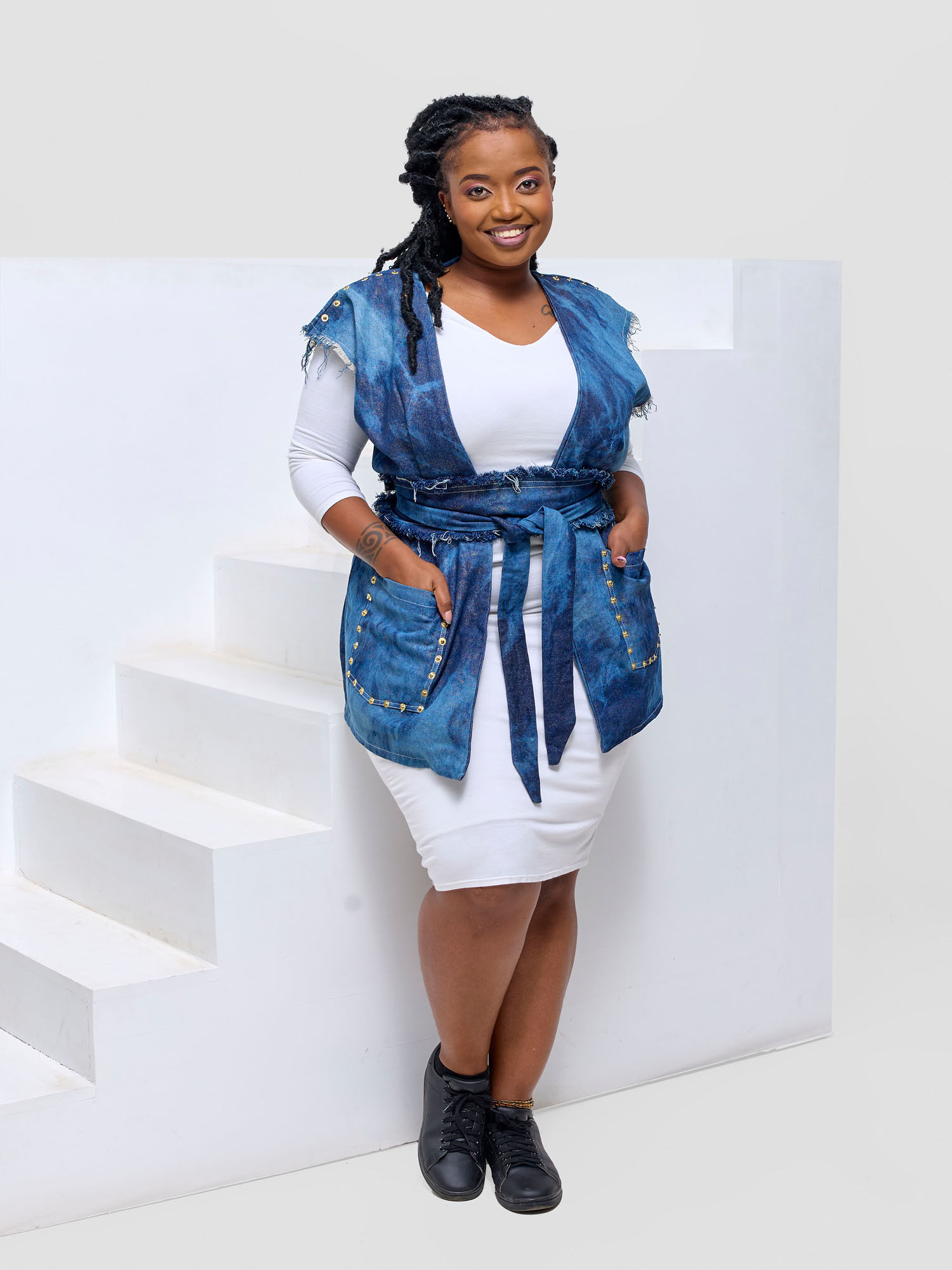 Studded Denim Vest – Galaxy Gold