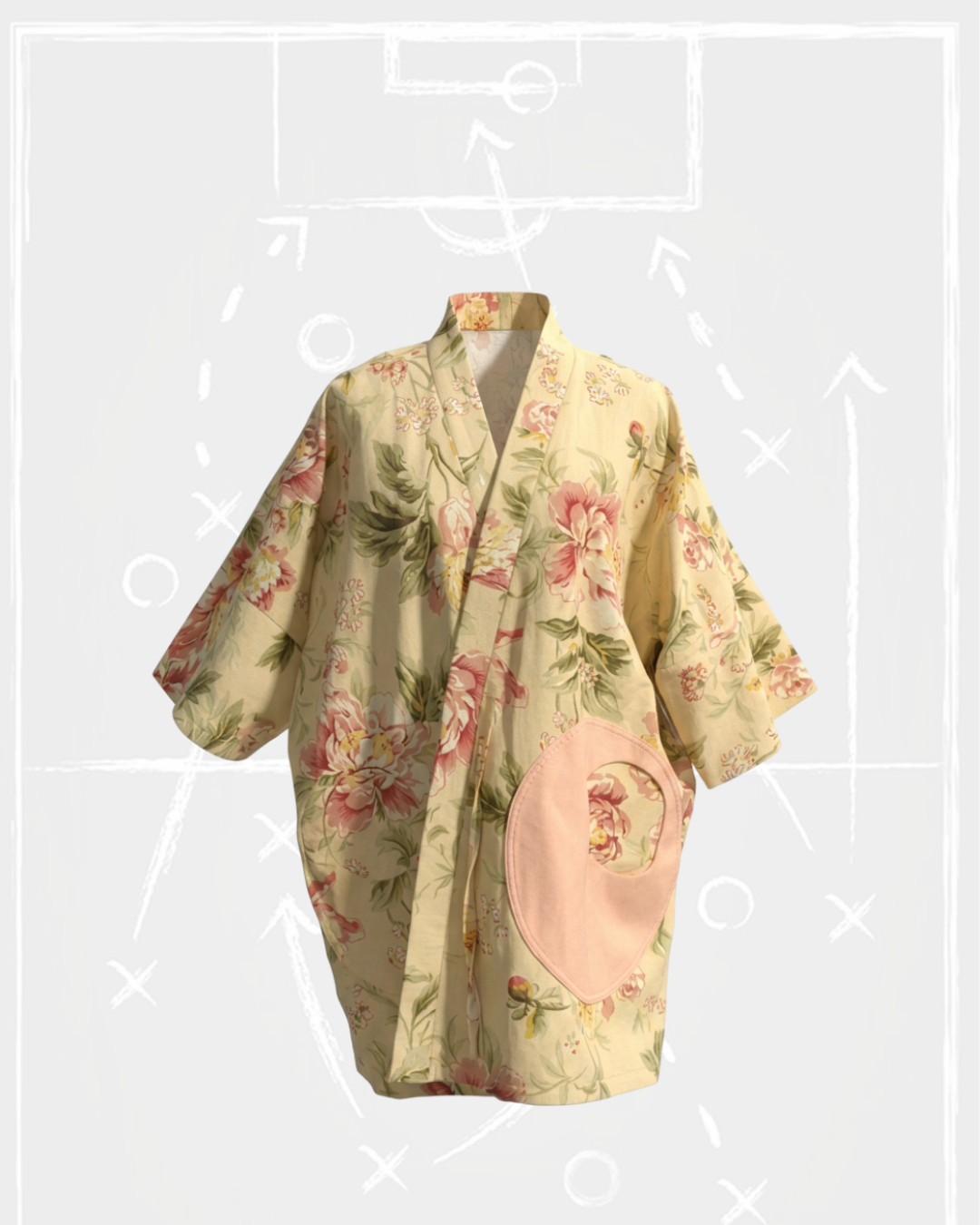 Pale Buds Braille Kimono