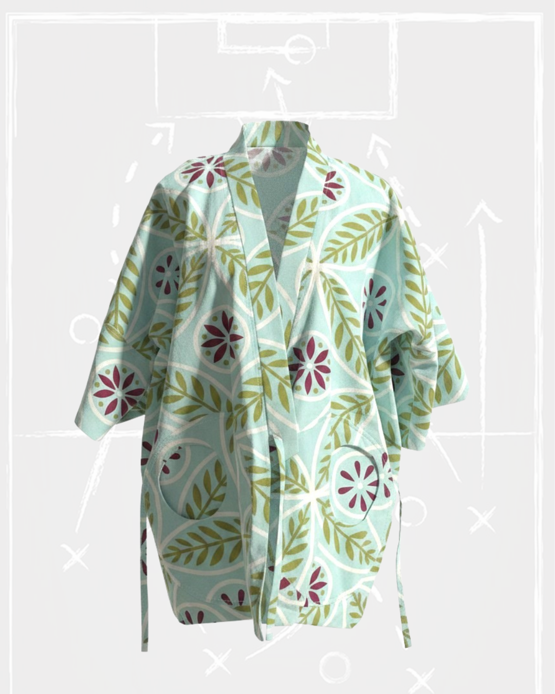Botanical Medallion Braille Kimono