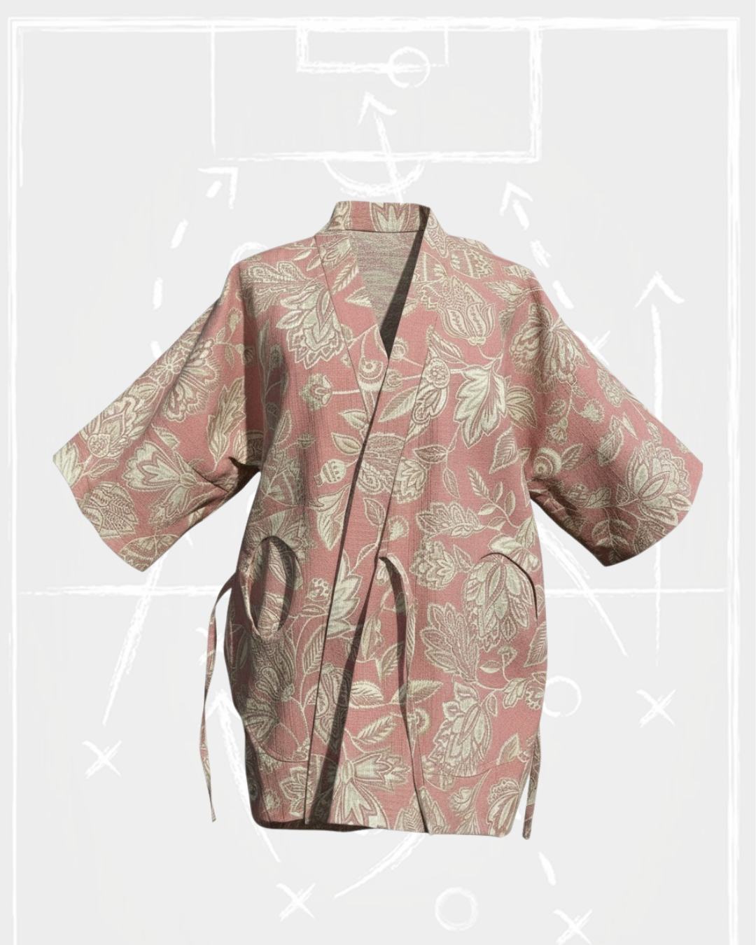 Rose Chintz Braille Kimono