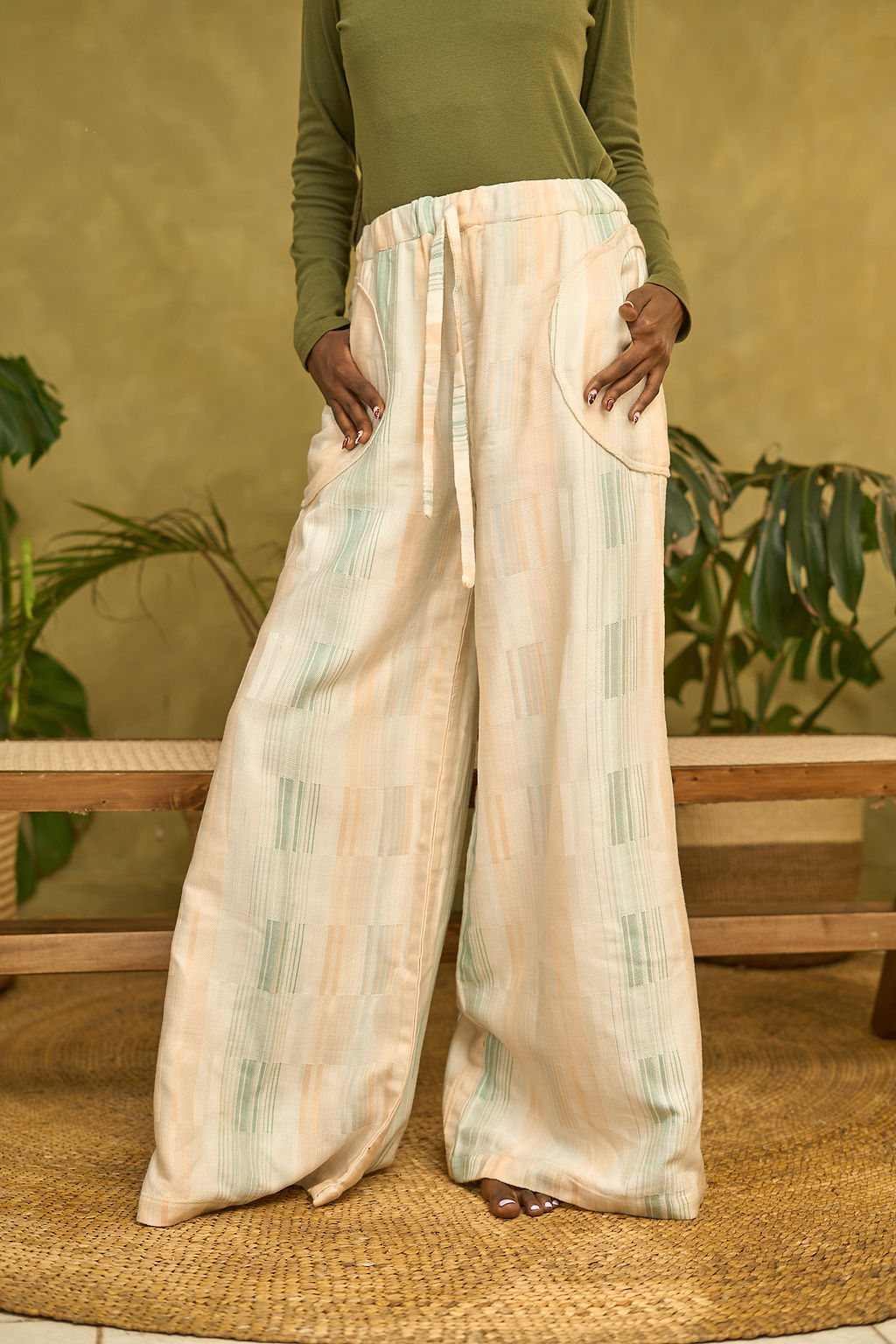 Whim Trouser Peach Green