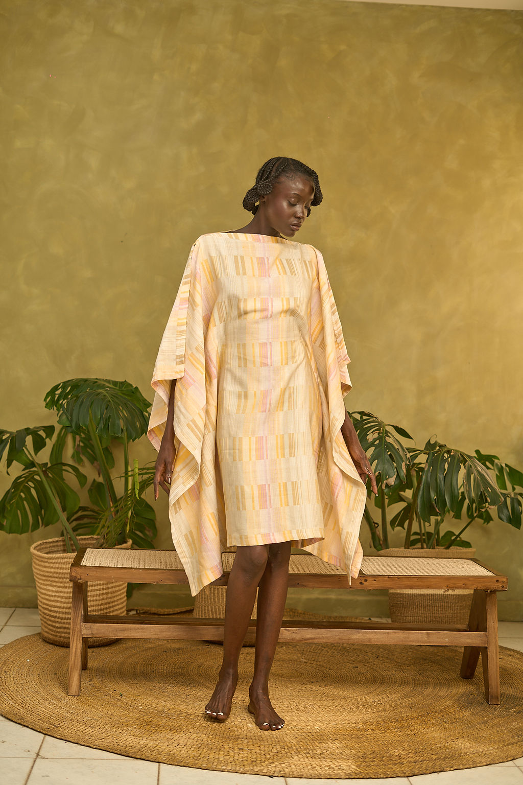 Warii Kaftan Short Pink Gold